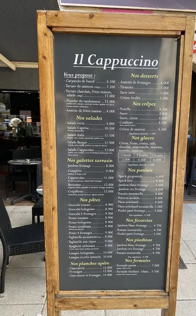 Menu_Il Cappuccino bar restaurant_Briançon_image_1