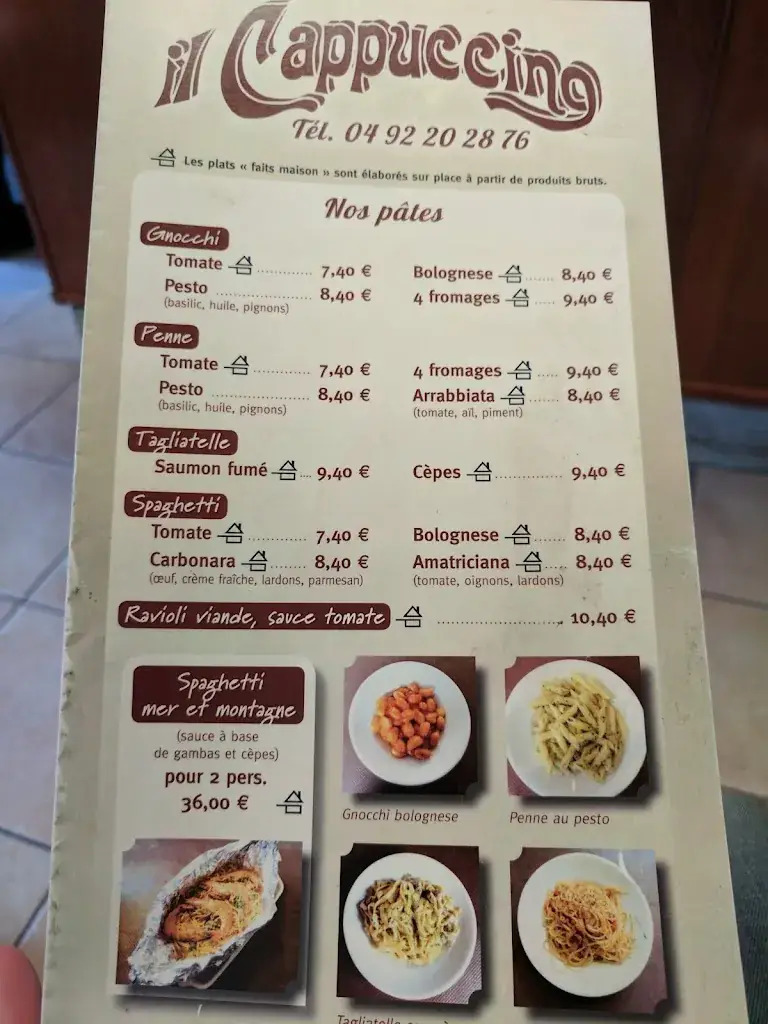 Menu_Il Cappuccino bar restaurant_Briançon_image_3