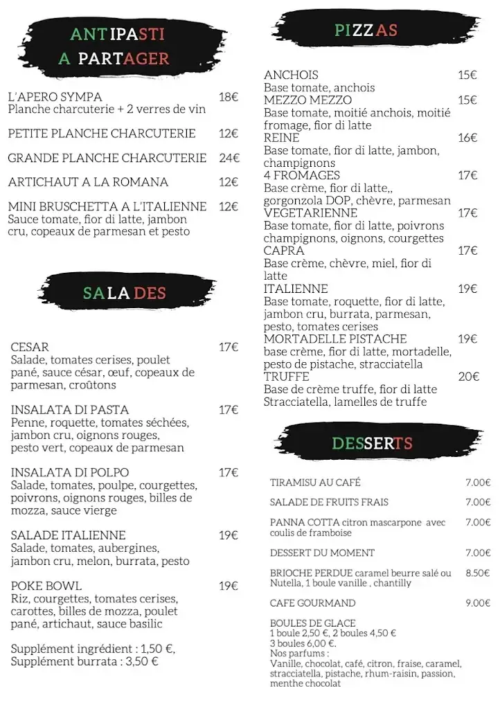 Menu_Le Bistrot Italien_Brignoles_immagine_3