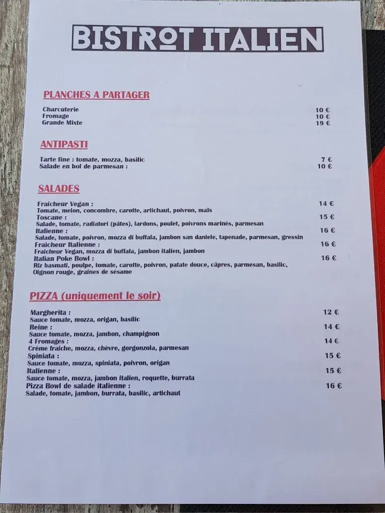 Menu_Le Bistrot Italien_Brignoles_immagine_4