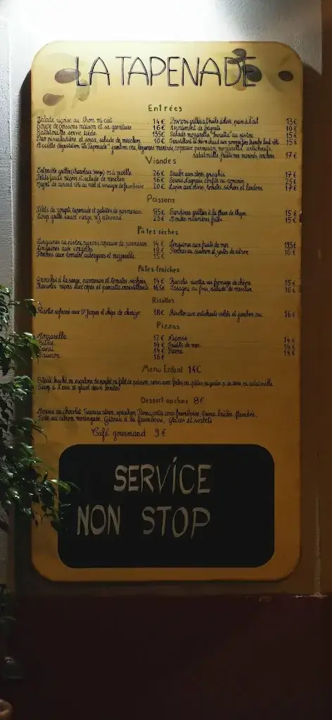 Menu_La Tapenade_Brignoles_image_2