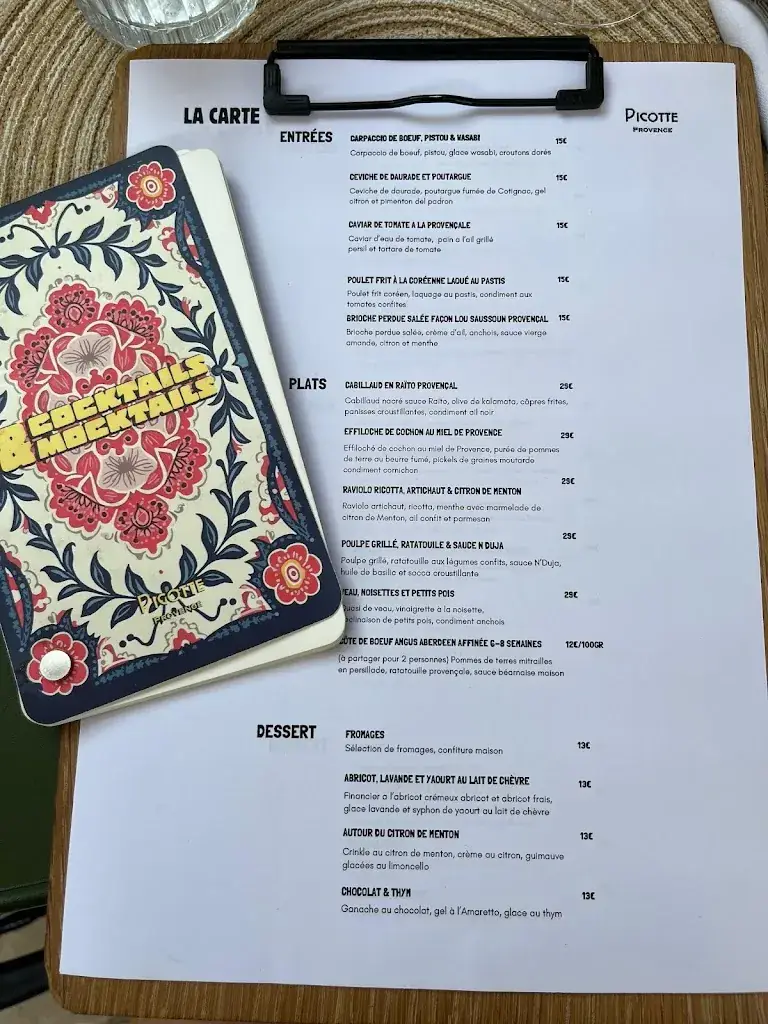 Menu_Picotte Provence_Cotignac_image_1