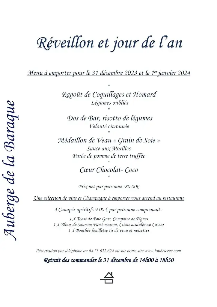 Menu_Auberge de la Baraque_Orcines_image_2