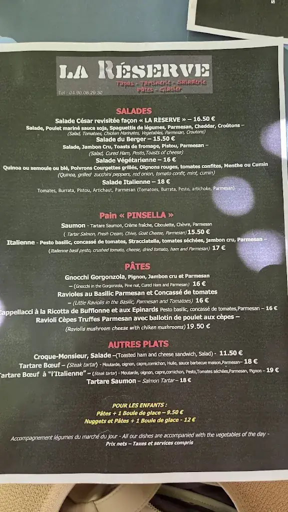 Menu_La Réserve_Lourmarin_image_1