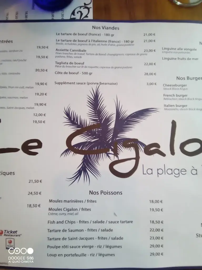Menu_Cigalon Plage_Cagnes-sur-Mer_image_4