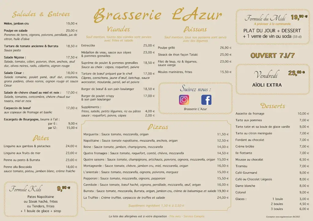 Menu_Restaurant L'Azur_Cagnes-sur-Mer_image_1