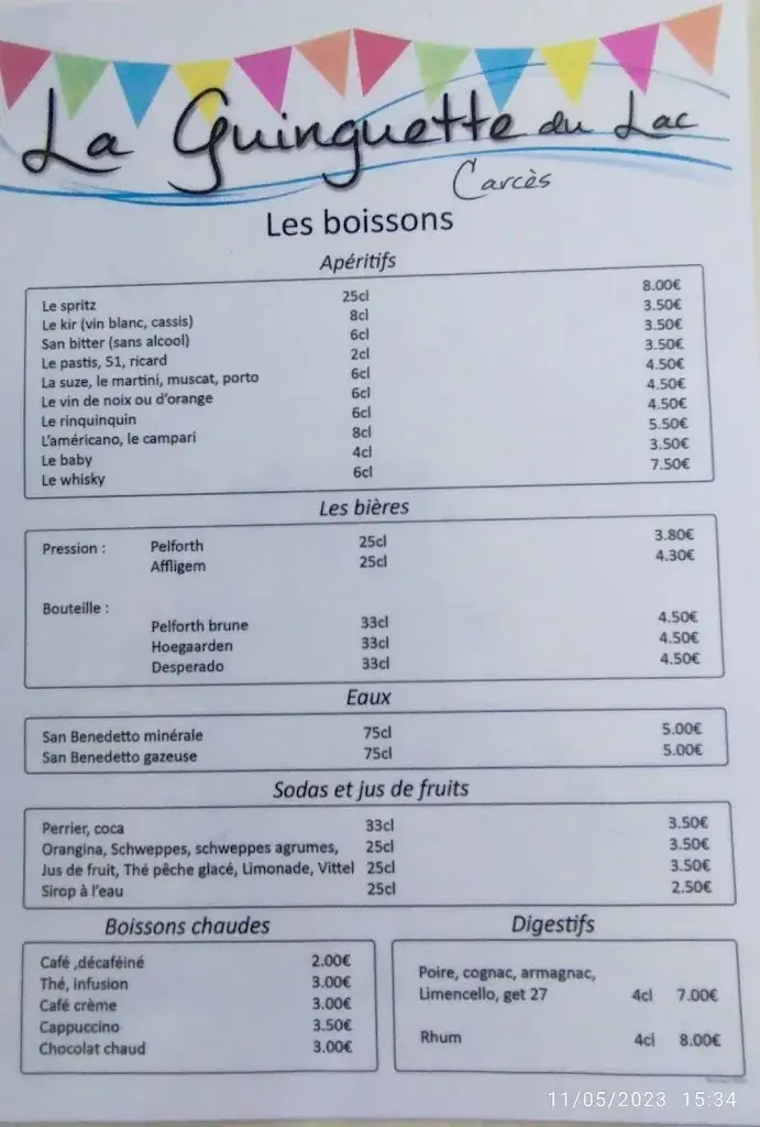 Menu_La Guinguette du Lac CARCES_Carcès_immagine_3
