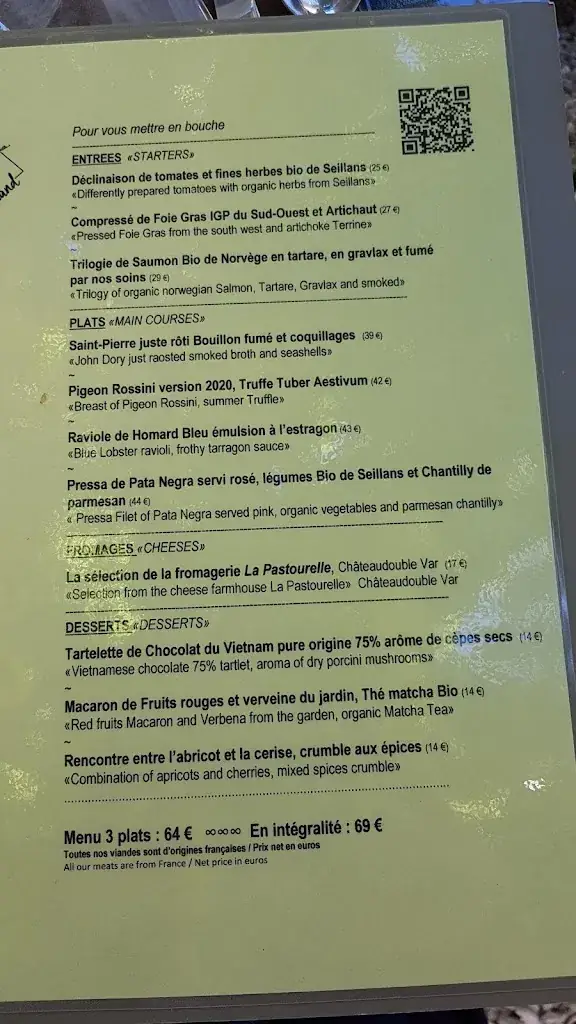 Menu_Le Carré d'Ange_Montauroux_image_1