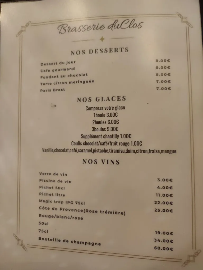 Menu_Brasserie du clos_Montauroux_image_3