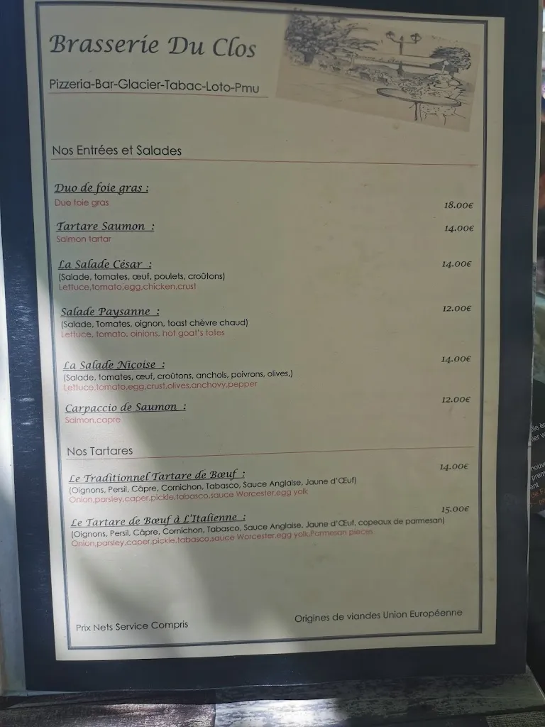 Menu_Brasserie du clos_Montauroux_image_4