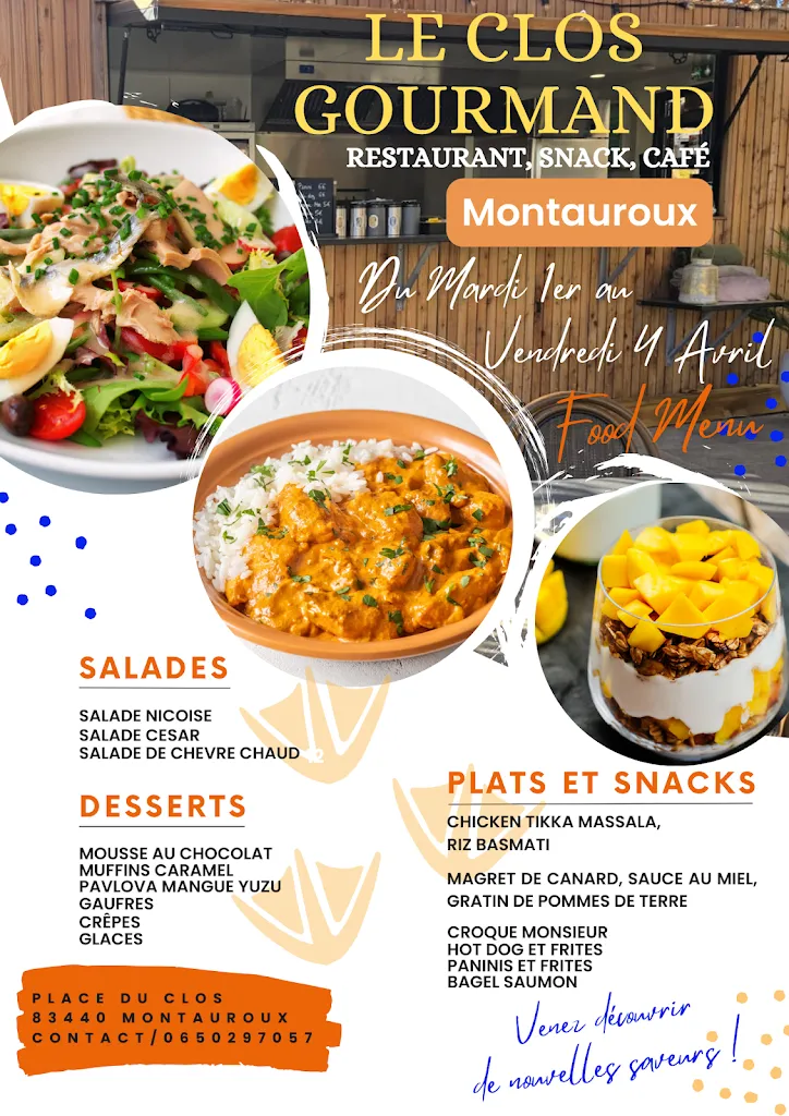 Menu_LE CLOS GOURMAND MONTAUROUX_Montauroux_immagine_1