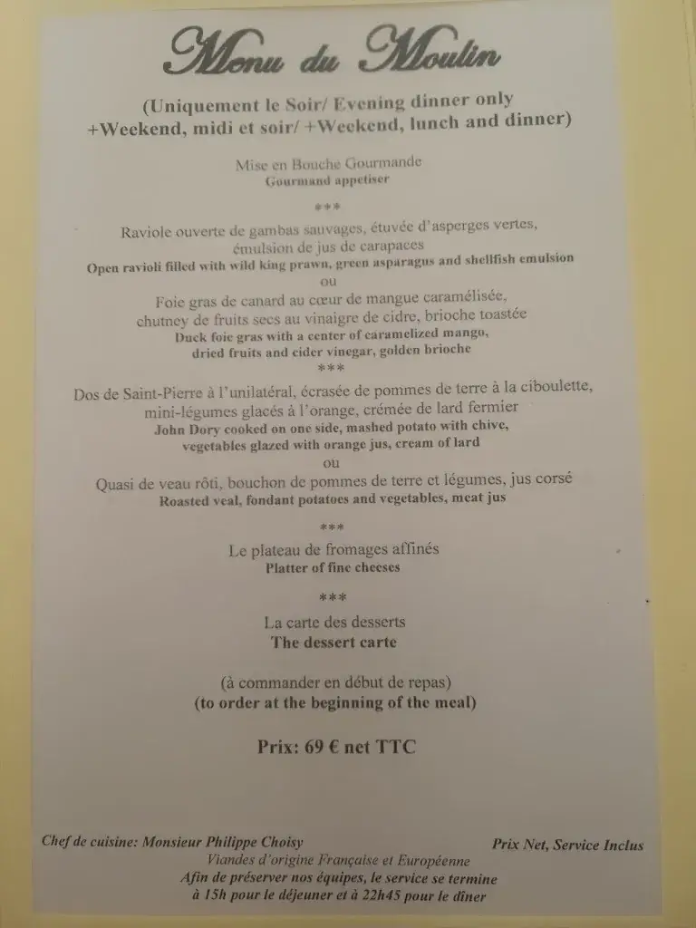 Menu_Hôtel Restaurant Le Moulin de la Camandoule Escourtin_Fayence_image_4