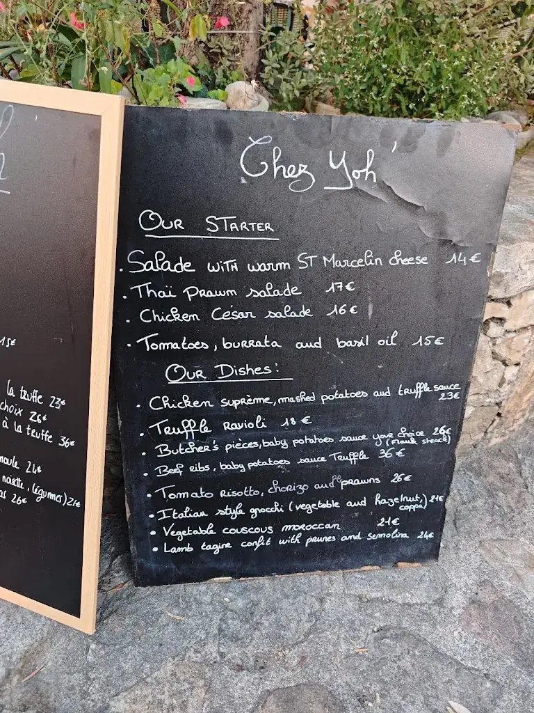 Menu_Restaurant Chez Yoh'_Tourrettes_image_3