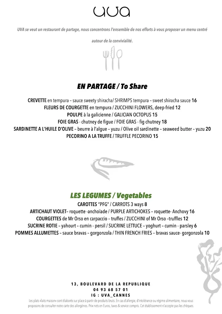 Menu_UVA - restaurant cannes_Cannes_image_1