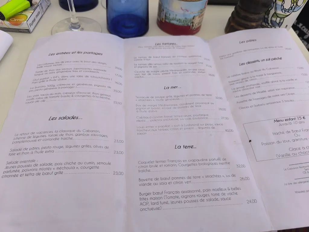 Menu_Le Cabanon - Restaurant - Plage_Cannes_image_1