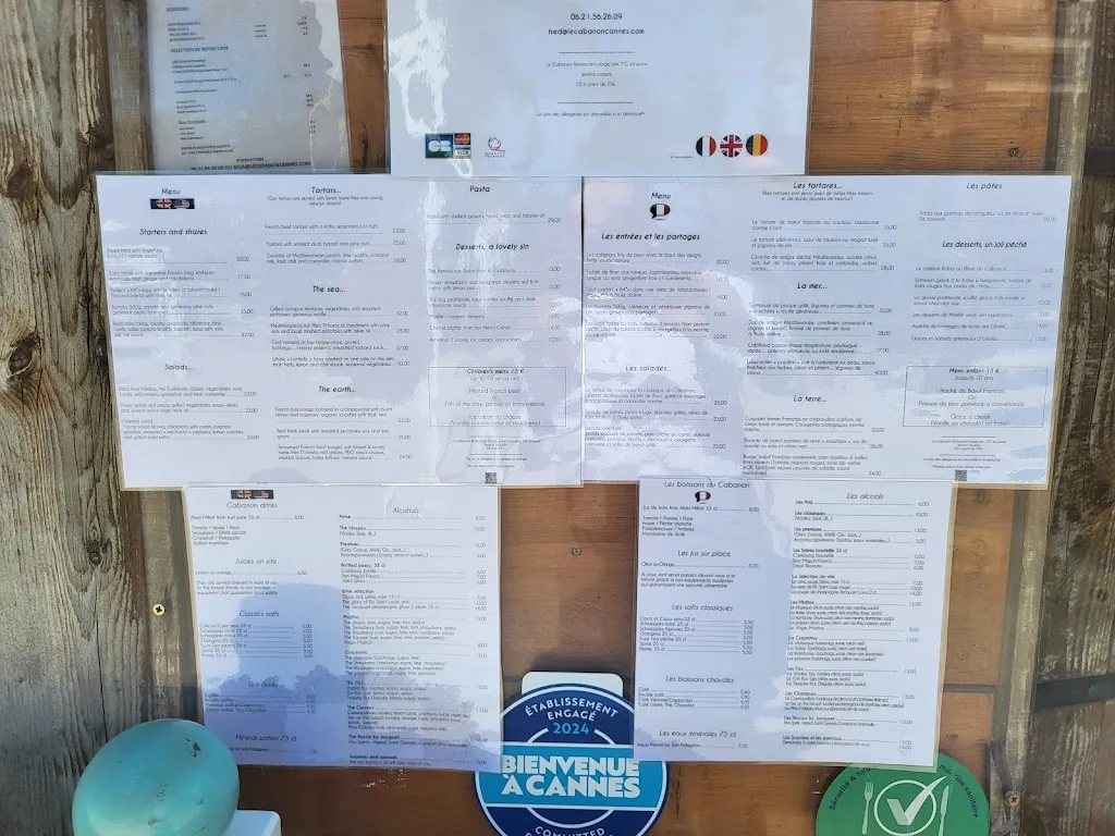 Menu_Le Cabanon - Restaurant - Plage_Cannes_image_3