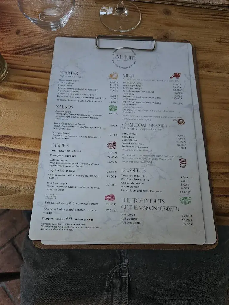 Menu_L’Atrium - Restaurant Cannes_Cannes_image_4