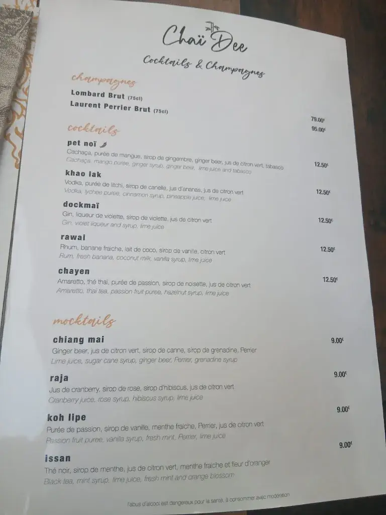 Menu_Chaï Dee - Restaurant Thaï_Cannes_immagine_3
