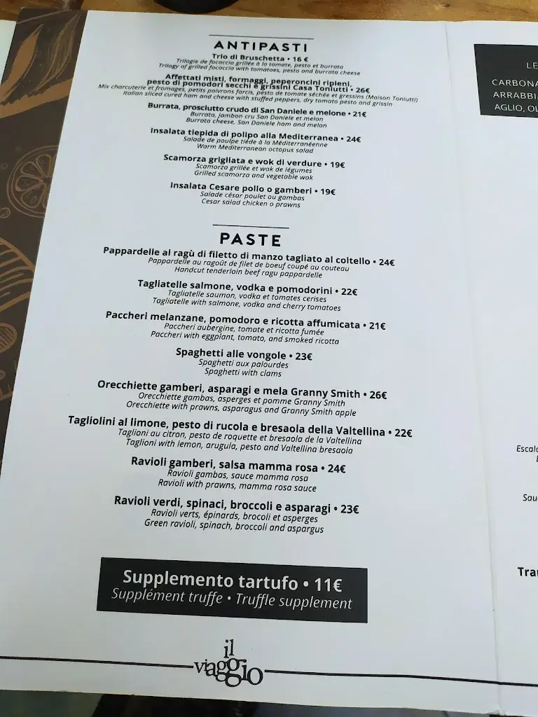 Menu_Il Viaggio - Restaurant Cannes_Cannes_immagine_3