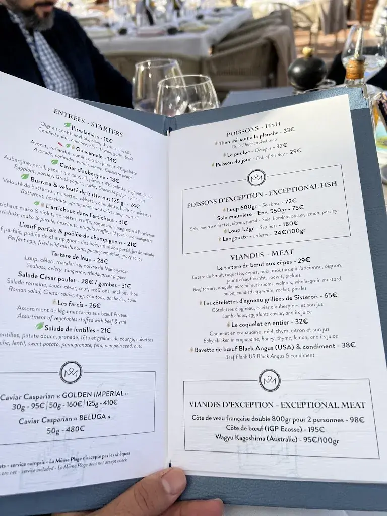 Menu_La Môme Plage_Cannes_image_4