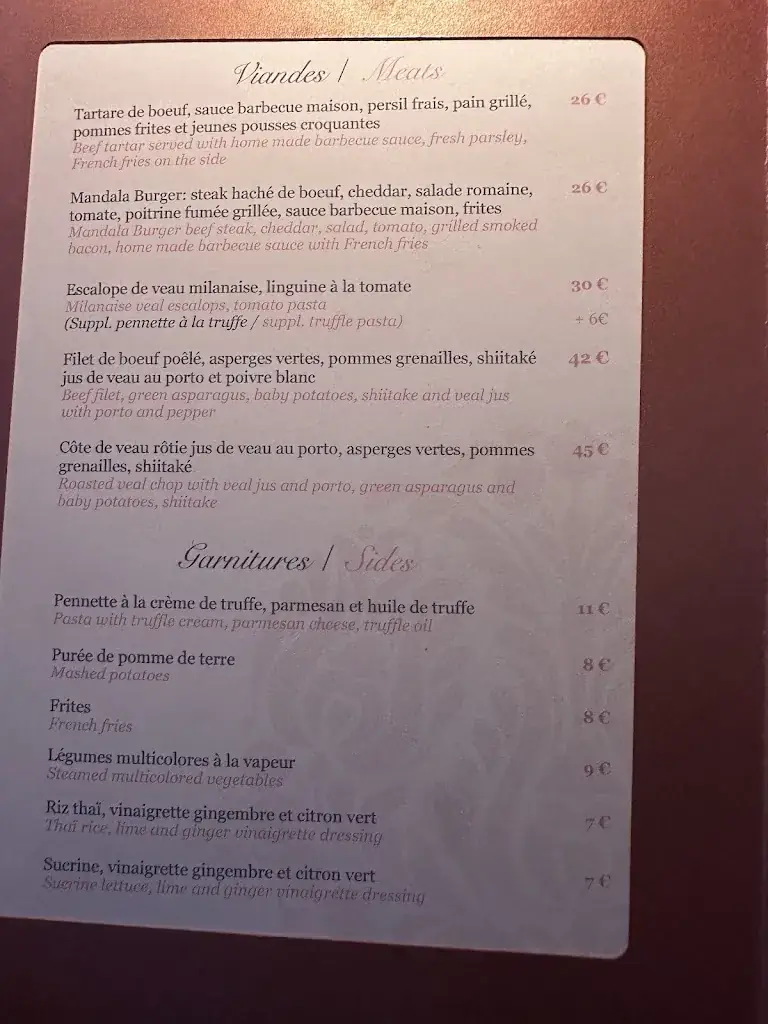 Menu_La Mandala - Restaurant - Plage - Croisette Cannes_Cannes_imagen_1