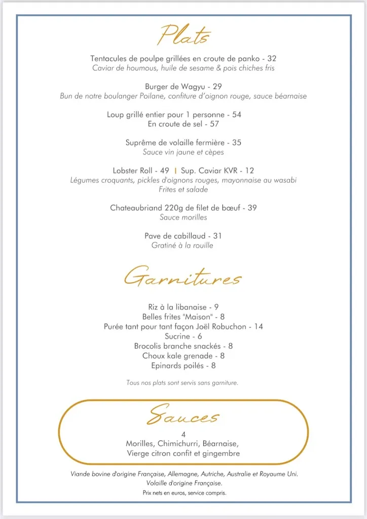 Menu_La Plage Du Festival_Cannes_immagine_2