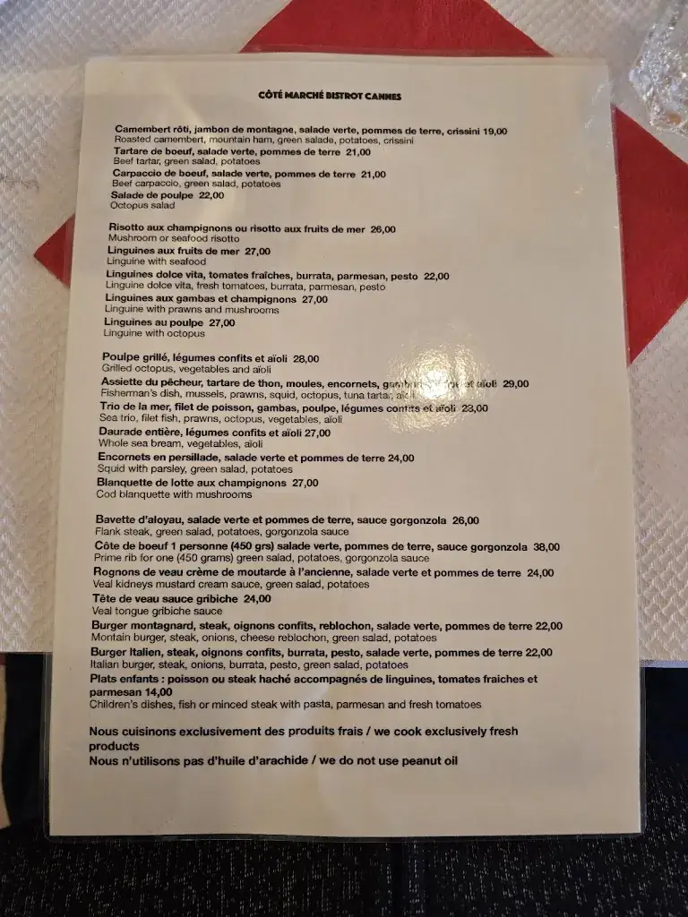 Menu_Côté Marché bistrot Cannes_Cannes_image_1