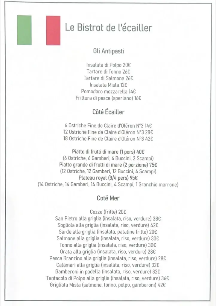 Menu_Le Bistrot de l’écailler_Cannes_image_4