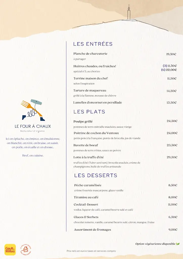 Menu_Restaurant Le Four à Chaux - Restaurateur et Vigneron_Caromb_image_1