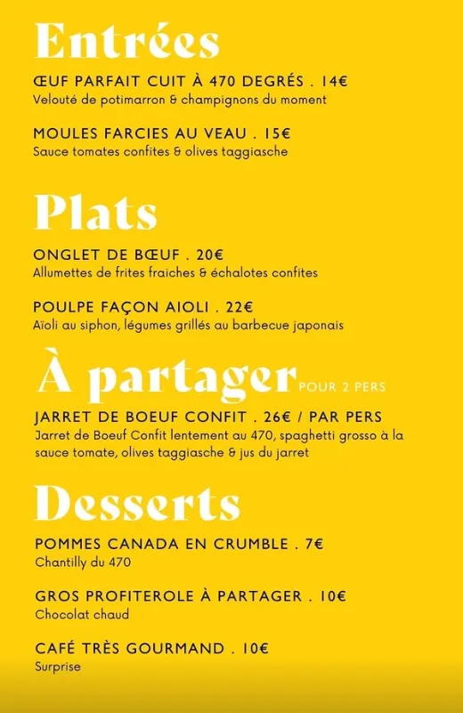 Menü_Le 470 restaurant_Carnoux-en-Provence_Bild_2