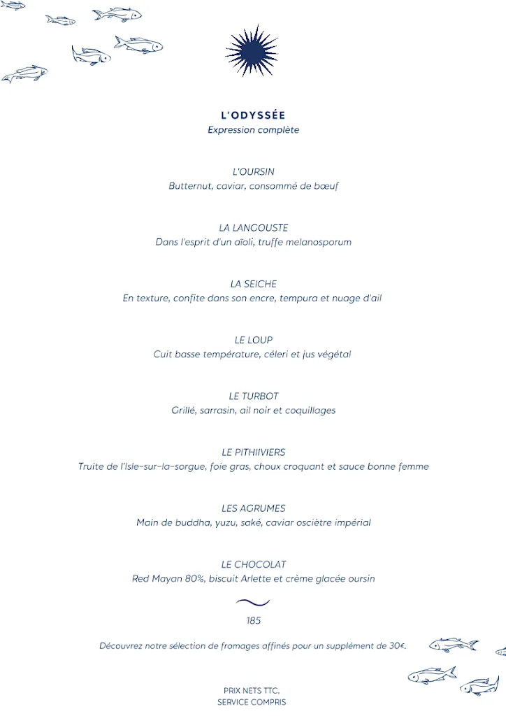 Menu_Restaurant Gastronomique L'Oursin_Carry-le-Rouet_image_1