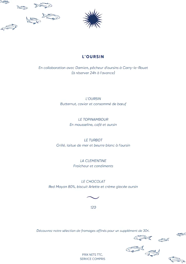 Menu_Restaurant Gastronomique L'Oursin_Carry-le-Rouet_image_2