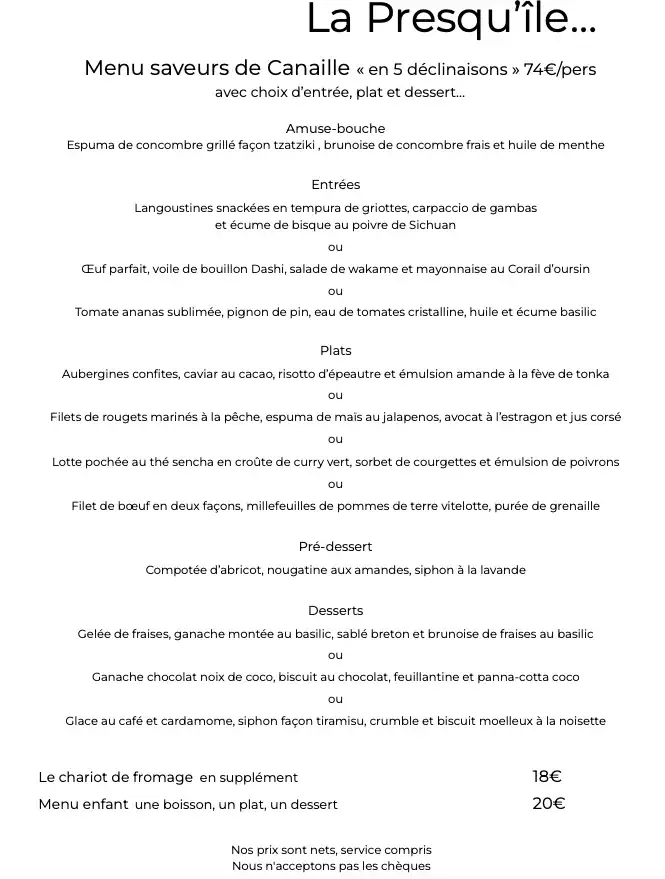 Menu_La Presqu'île_Cassis_immagine_3