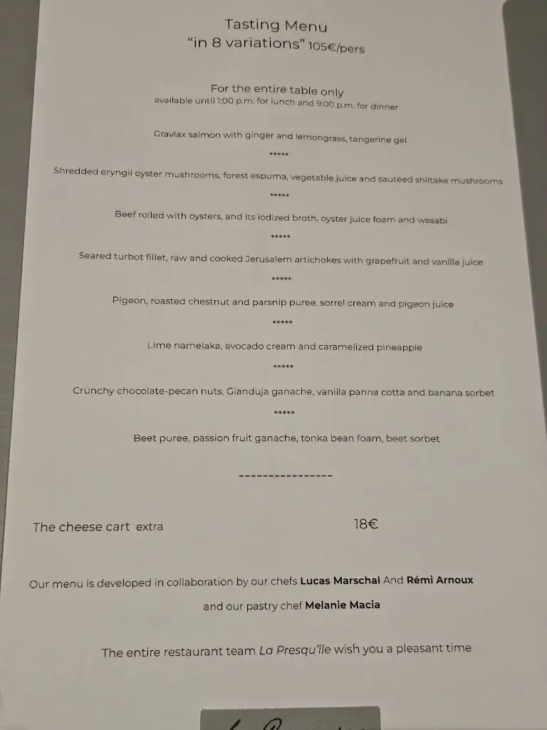 Menu_La Presqu'île_Cassis_immagine_4