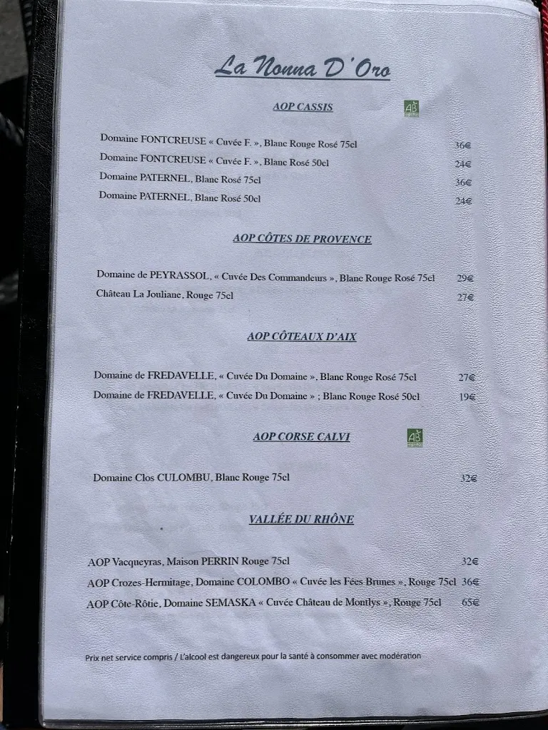 Menu_La Nonna D'oro_Cassis_image_4