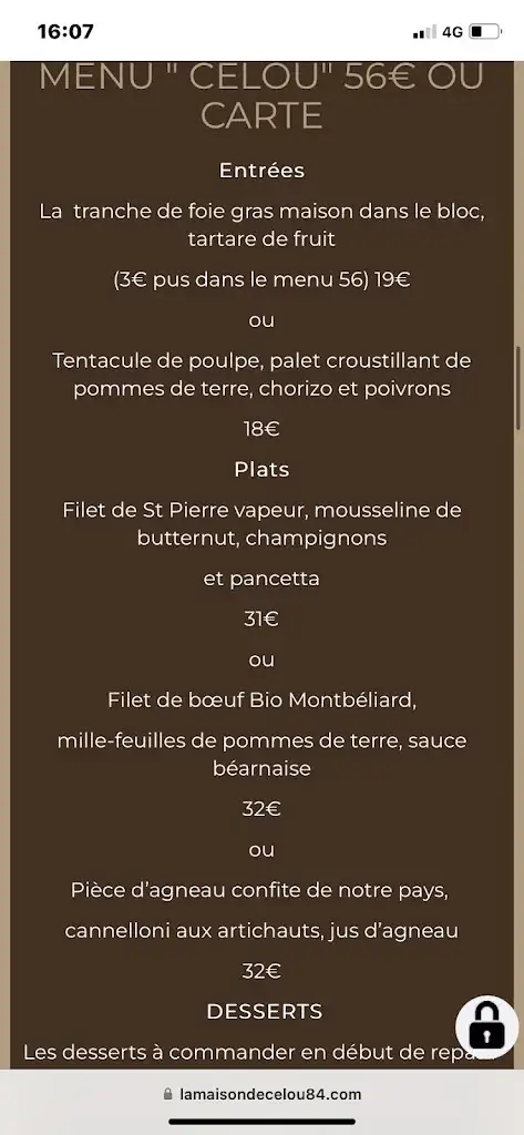 Menu_La Maison de Celou_Châteauneuf-de-Gadagne_image_3