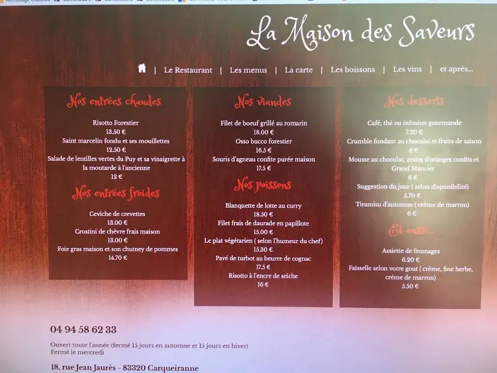 Menu_La Maison Des Saveurs_Carqueiranne_image_1