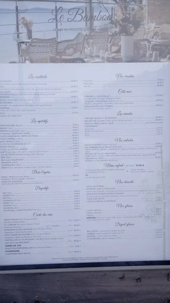 Menu_Le Bamboo_Carqueiranne_imagen_3