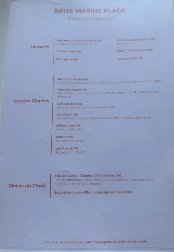 Menu_Brise Marine Plage_Carqueiranne_imagen_2