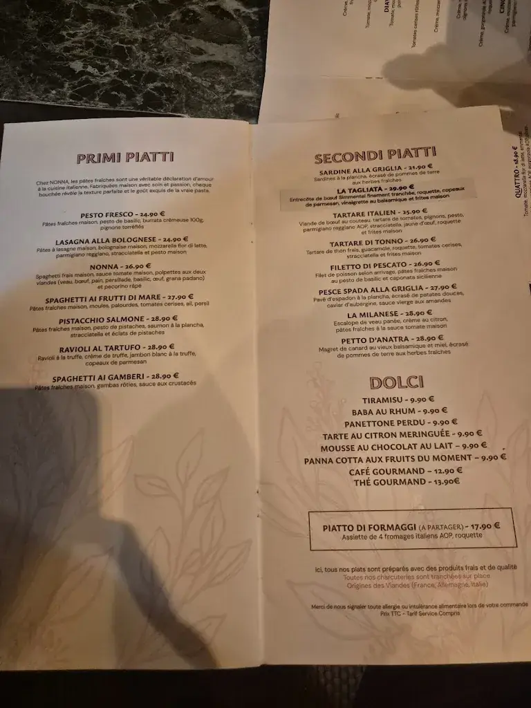 Menü_Nonna Trattoria_Carqueiranne_Bild_2