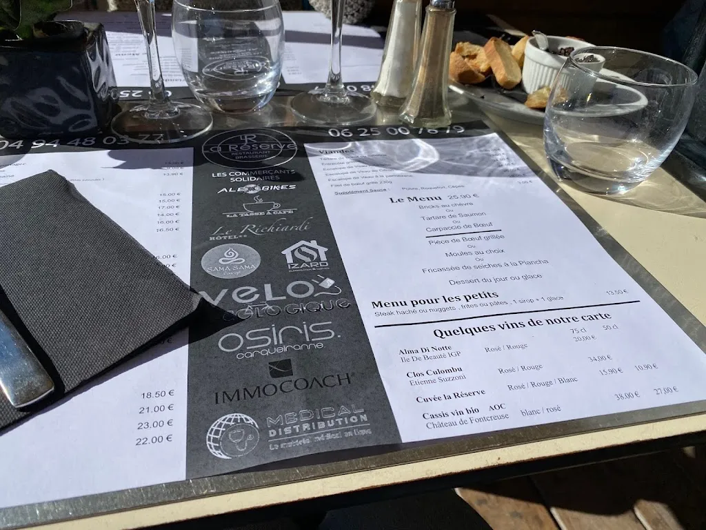 Menu_Restaurant La Réserve_Carqueiranne_image_4