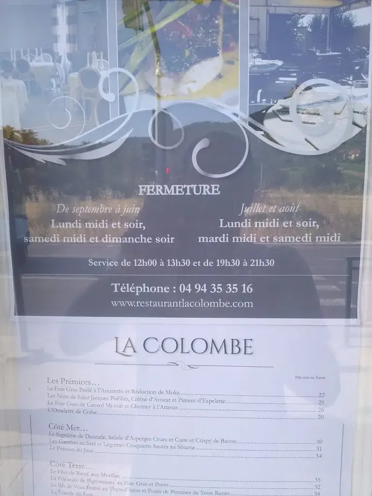 Menu_Restaurant la Colombe_Hyères_image_2