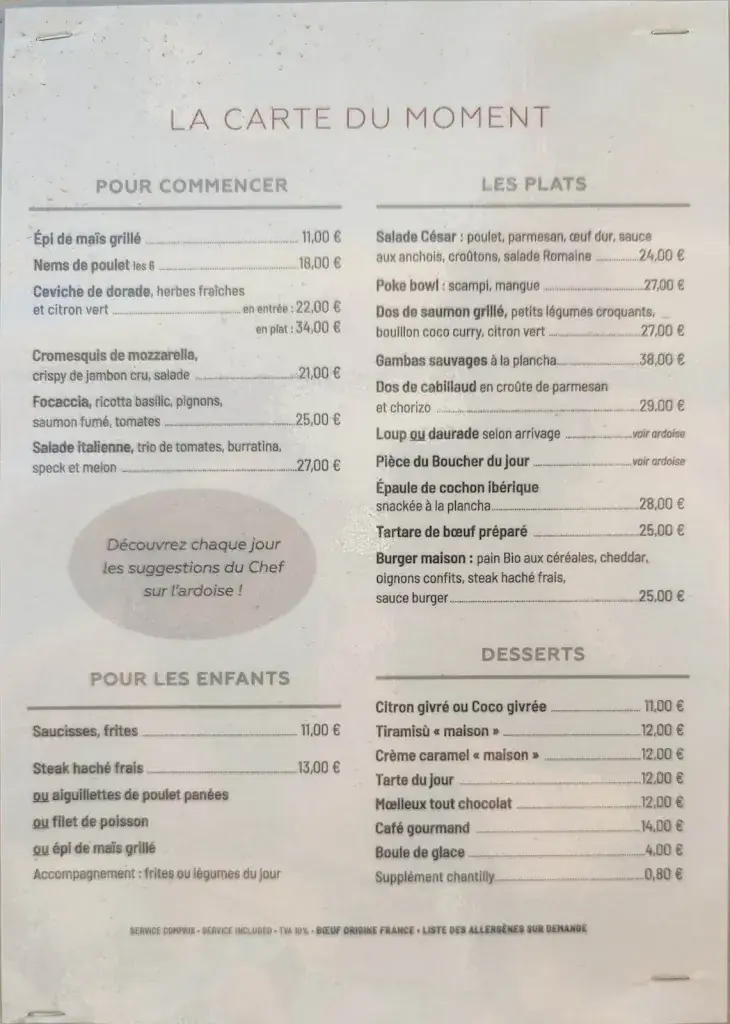 Menu_Dauphin Plage_Cavalaire-sur-Mer_image_1