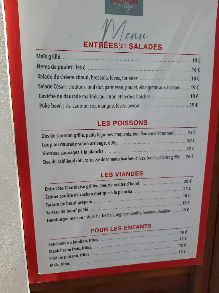 Menu_Dauphin Plage_Cavalaire-sur-Mer_image_2