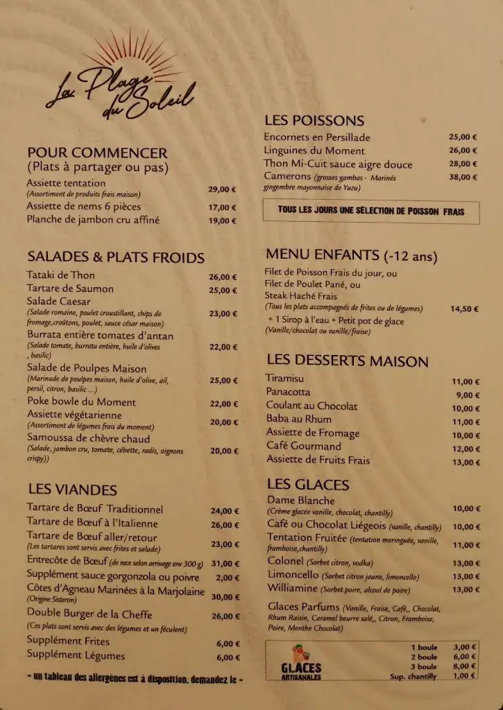 Menu_La Plage du Soleil_Cavalaire-sur-Mer_image_3