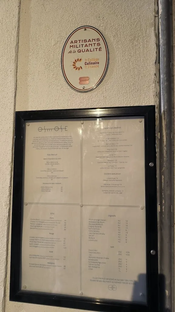 Menu_Osmose Gastronomie & Cocktails_Ciotat_immagine_2