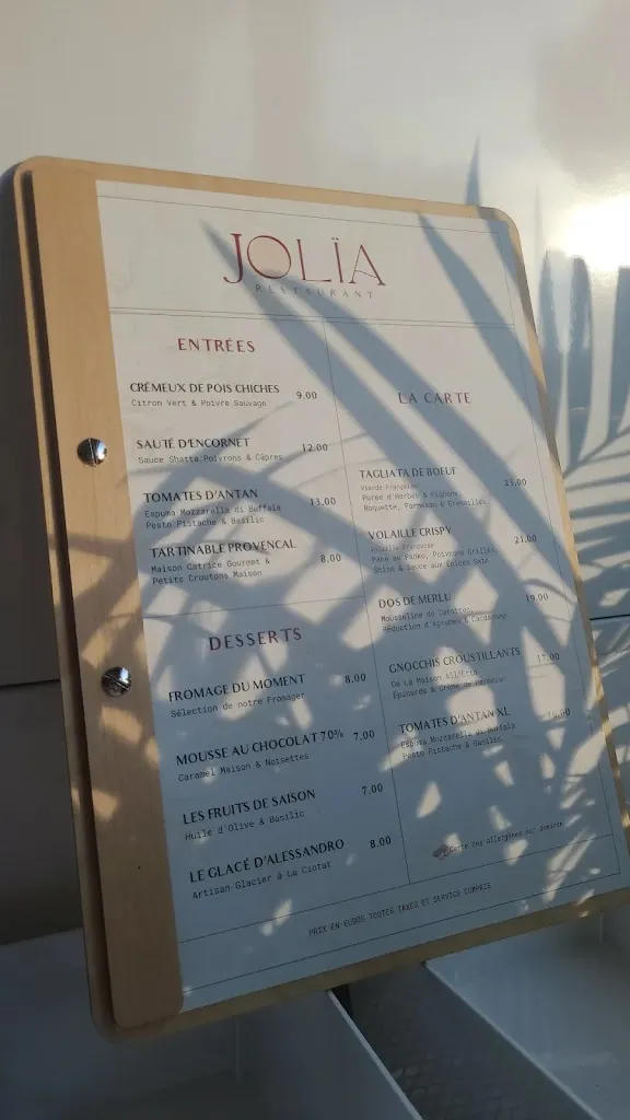 Menu_Jolia Restaurant La Ciotat, Athelia_Ciotat_immagine_1