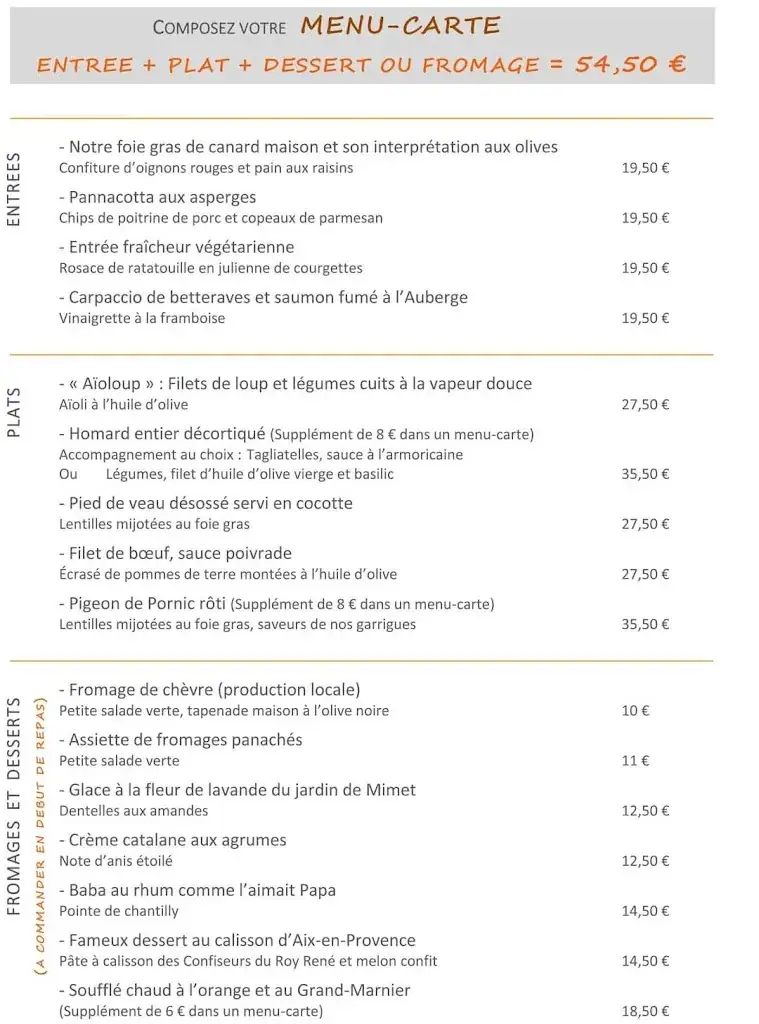 Menu_Auberge Provençale_Meyreuil_immagine_3