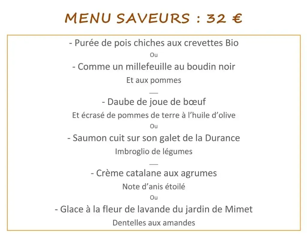 Menu_Auberge Provençale_Meyreuil_immagine_4