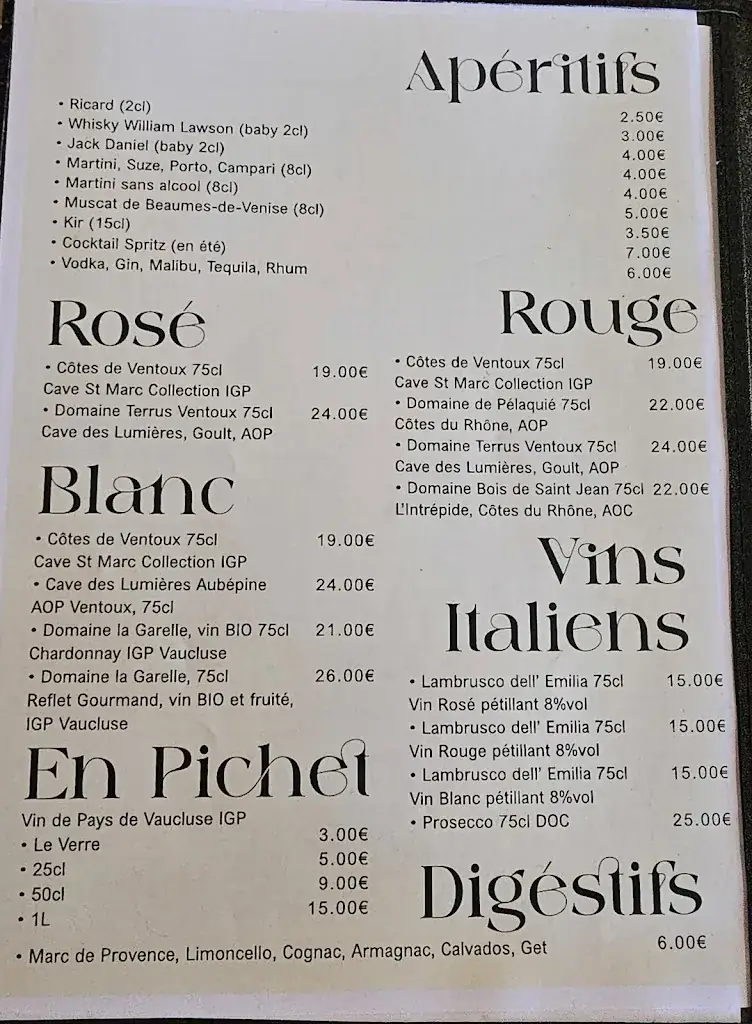 Menu_Le Fin de Siècle_Cavaillon_image_1